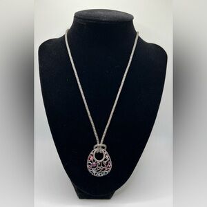 Brighton One Love Pendant Necklace Silver-Multi